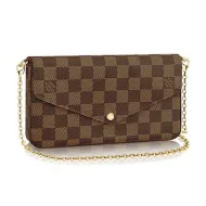 Клатч Louis Vuitton N63032 Pochette Felicie Crossbody Bag Damier Ebene Canvas "Brown"