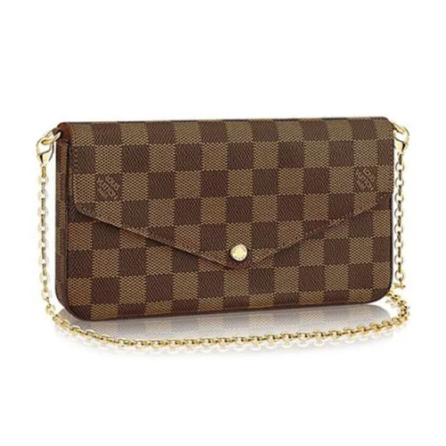 Клатч Louis Vuitton N63032 Pochette Felicie Crossbody Bag Damier Ebene Canvas "Brown"
