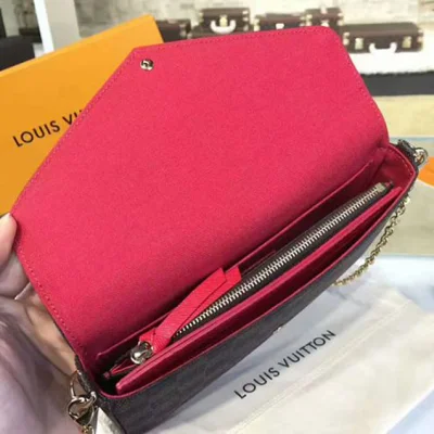 Клатч Louis Vuitton N63032 Pochette Felicie Crossbody Bag Damier Ebene Canvas "Brown" фото № 9