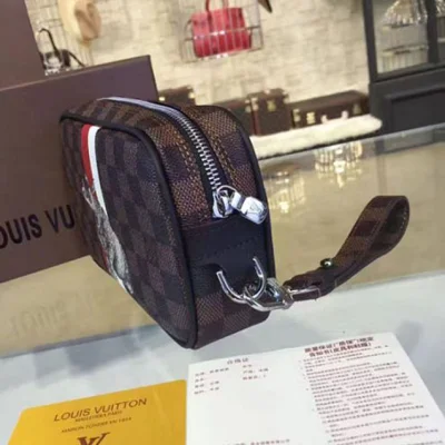 Louis Vuitton N63350 Pochette Volga Damier Ebene Canvas "Brown" фото № 3