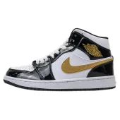 Air Jordan 1 Mid "White/Metallic Gold/Obsidian"