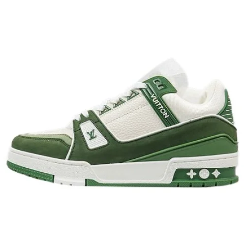 Louis Vuitton LV Trainer 2021 Low "Green Monogram/Denim White"