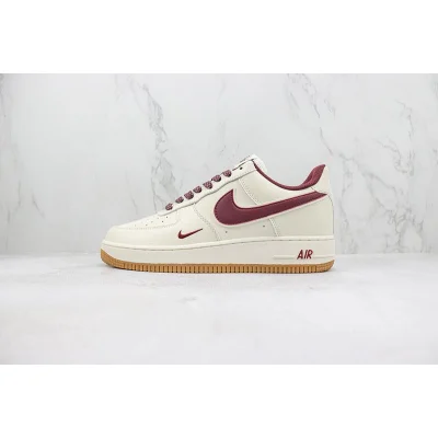 Nike Air Force 1 Low "Cream/Burgundy/Circled Hook" фото № 2 Nike Air Force 1 Low "Cream/Burgundy/Circled Hook" фото № 2