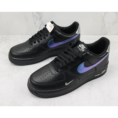 Nike Air Force 1 Low "Black/Metallic Blue" фото № 5