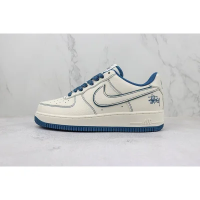Stussy x Nike Air Force 1 Low "White and Blue" фото № 2