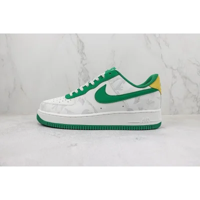 Nike Air Force 1 Low "White/Green/Yellow/Grey Khaki" фото № 2