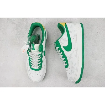 Nike Air Force 1 Low "White/Green/Yellow/Grey Khaki" фото № 7