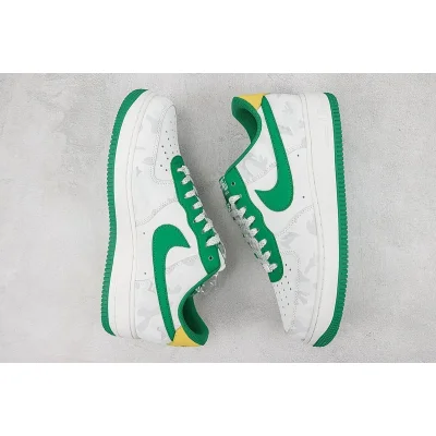 Nike Air Force 1 Low "White/Green/Yellow/Grey Khaki" фото № 6