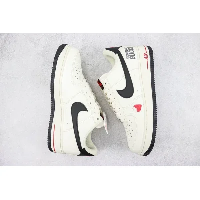 GUCCI x Nike Air Force 1 Low "Cream White/Black/Red Heart" фото № 6