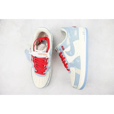 Levi's x Nike Air Force 1 Low "Sky Blue Denim/Cream/Red" фото № 7