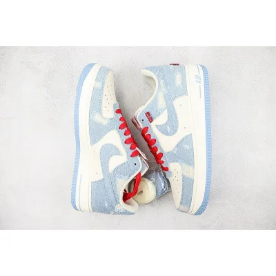 Levi's x Nike Air Force 1 Low "Sky Blue Denim/Cream/Red" фото № 6