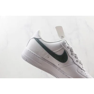 Nike Air Force 1 Low "White/Glitter Swoosh Green" фото № 3