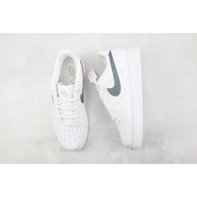 Nike Air Force 1 Low "White/Glitter Swoosh Green" фото № 6