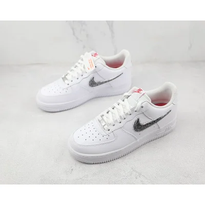 Nike Air Force 1 Low "White/Black Glitter Swoosh" фото № 5