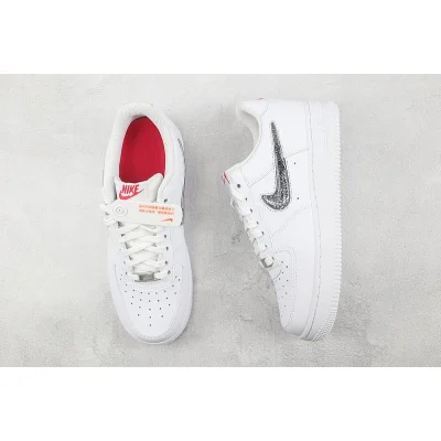 Nike Air Force 1 Low "White/Black Glitter Swoosh" фото № 6