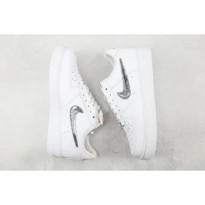 Nike Air Force 1 Low "White/Black Glitter Swoosh" фото № 7
