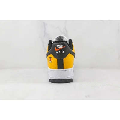 Nike Air Force 1 Low "Black/Gold/Jersey Mesh" фото № 9