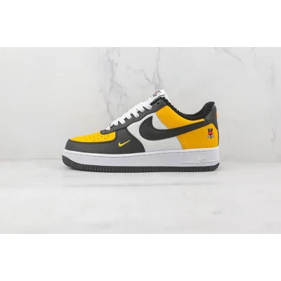 Nike Air Force 1 Low "Black/Gold/Jersey Mesh" фото № 2
