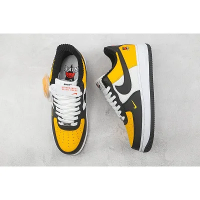Nike Air Force 1 Low "Black/Gold/Jersey Mesh" фото № 6