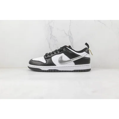 Nike Dunk Low "Black/White/Metallic" фото № 2