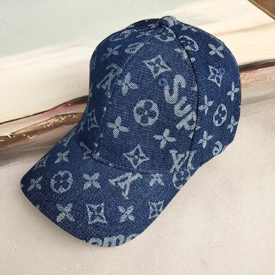 Кепка Louis Vuitton X Supreme With Logo "Blue" фото № 8