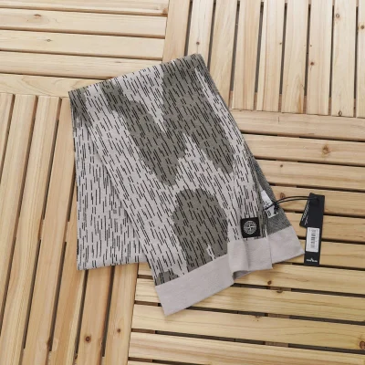 Шарф Stone Island Knitted Logo Patched "Grey" фото № 5