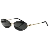 Солнцезащитные очки Balenciaga No Frame Thin Temples "Black/Gold"