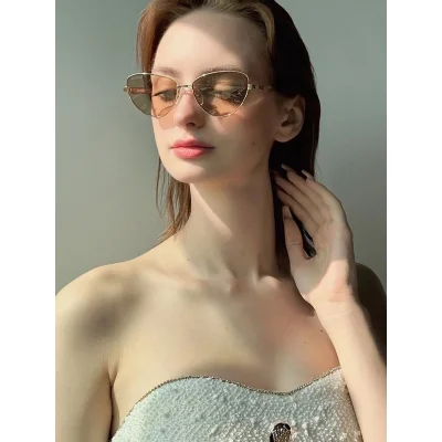 Солнцезащитные очки Balenciaga Drop Shaped "Brown" фото № 4