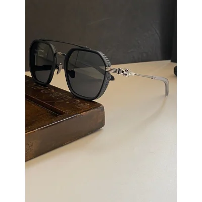 Солнцезащитные очки Chrome Hearts Fluted Frame And Aviator Shaped "Black" фото № 2