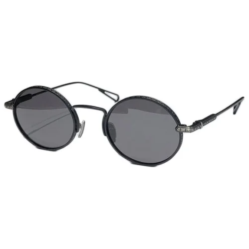 Солнцезащитные очки Chrome Hearts Rounded Shaped With Decorated Frame "Black"