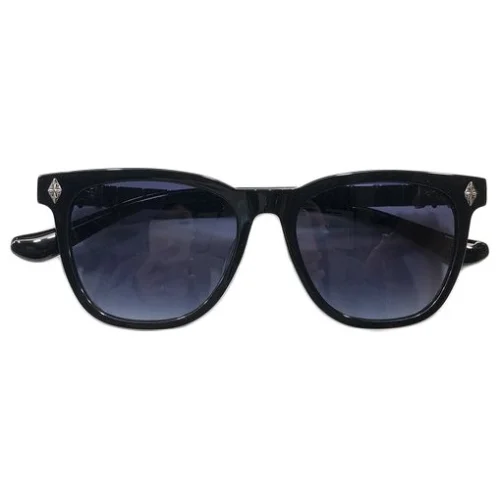 Солнцезащитные очки Chrome Hearts Temples Decorated By Patterns Inside Rectangle "Black/Blue"
