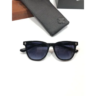 Солнцезащитные очки Chrome Hearts Temples Decorated By Patterns Inside Rectangle "Black/Blue" фото № 2