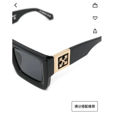 Солнцезащитные очки Off White Big Logo On Temples "Black" фото № 3
