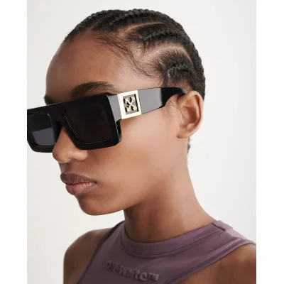 Солнцезащитные очки Off White Big Logo On Temples "Black" фото № 6