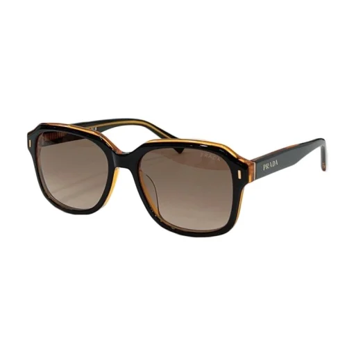 Солнцезащитные очки Prada Frame With Small Stripe And Inscription "Brown/Yellow"