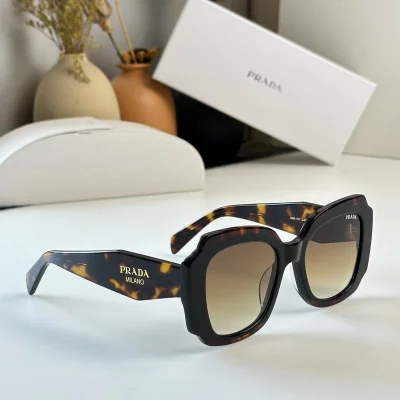 Солнцезащитные очки Prada Frame With Cut Edges "Brown/Yellow" фото № 2