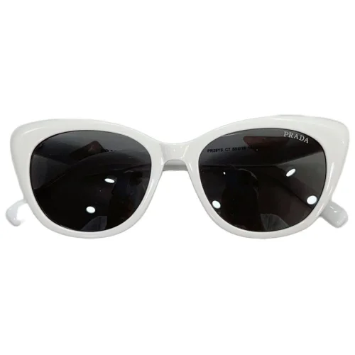 Солнцезащитные очки Prada Cat Eye Shaped Frame With Gold Logo "White"