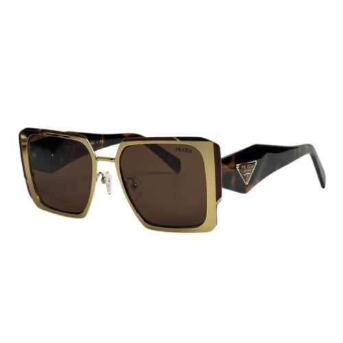 Солнцезащитные очки Prada Wide Lenses Frame With Logo "Brown"