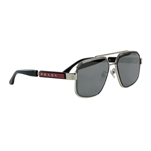 Солнцезащитные очки Prada Aviator Frame With Thin Temples And Logo "Black"