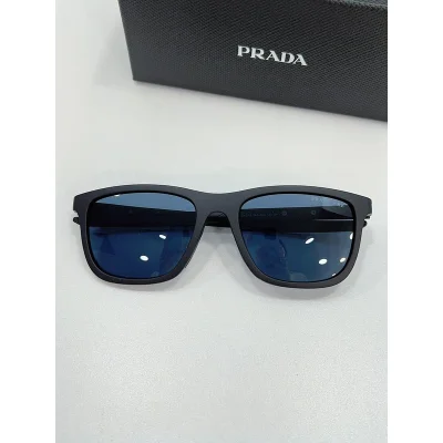 Солнцезащитные очки Prada Logo On Frame "Blue" фото № 2
