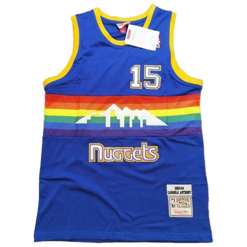 Баскетбольная Джерси Mitchell And Ness Denver Nuggets №15 Nikola Jokic "Blue"