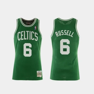 Баскетбольная Джерси NBA Boston Celtics №6 Bill Russell "Green" фото № 6