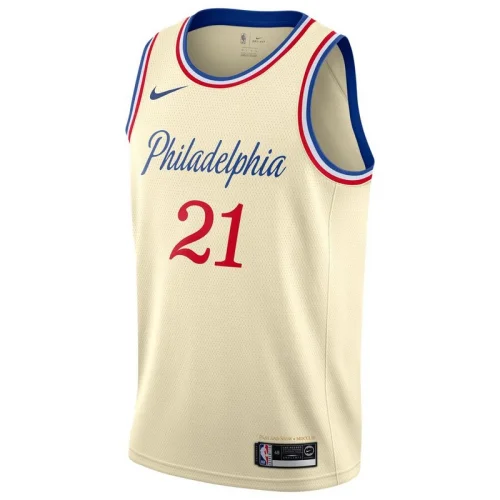 Баскетбольная Джерси Nike Philadelphia 76ers 19-20 №21 Joel Embiid "Beige"