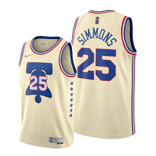Баскетбольная Джерси Nike Philadelphia 76ers 20-21 №25 Ben Simmons "Beige"