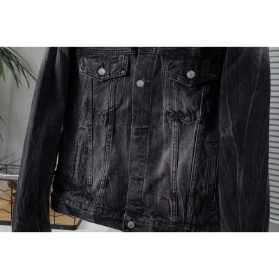 Джинсовая Куртка Balenciaga With Buttons "Black/Gray" фото № 2