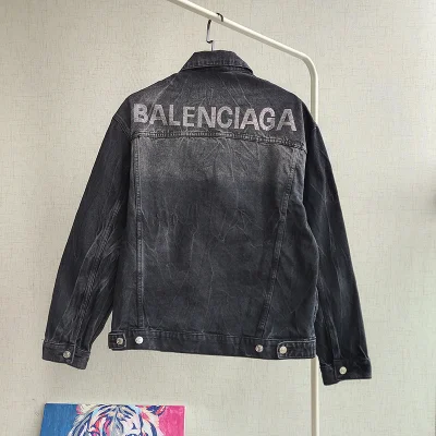 Джинсовая Куртка Balenciaga With Buttons "Black/Gray" фото № 5