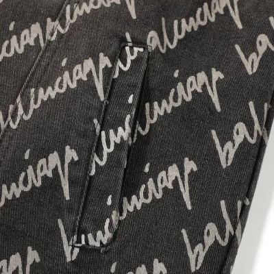 Джинсовая Куртка Balenciaga With Text Logo "Black/Gray" фото № 5