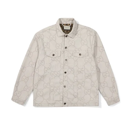 Джинсовая Куртка Gucci With Print Logo - G "Cream"