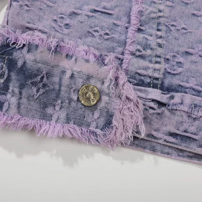 Джинсовая Куртка Louis Vuitton Grunge Style "Lilac/Blue" фото № 4