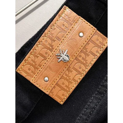 Джинсы Christian Dior Backside Brown Stripe Dior Silver Insect "Black" фото № 6